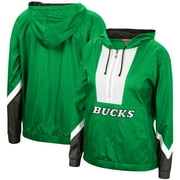 Women's Mitchell \u0026 Ness Green Milwaukee Bucks Half-Zip Windbreaker 2.0 Hoodie